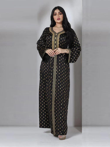 Kaftan Schwarz Gold